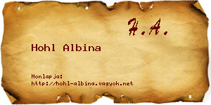Hohl Albina névjegykártya